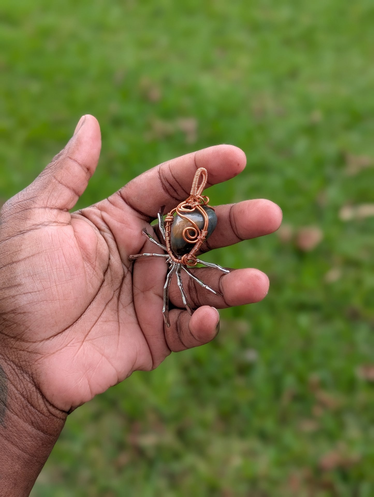Wire-Wrapped Spider Pendant