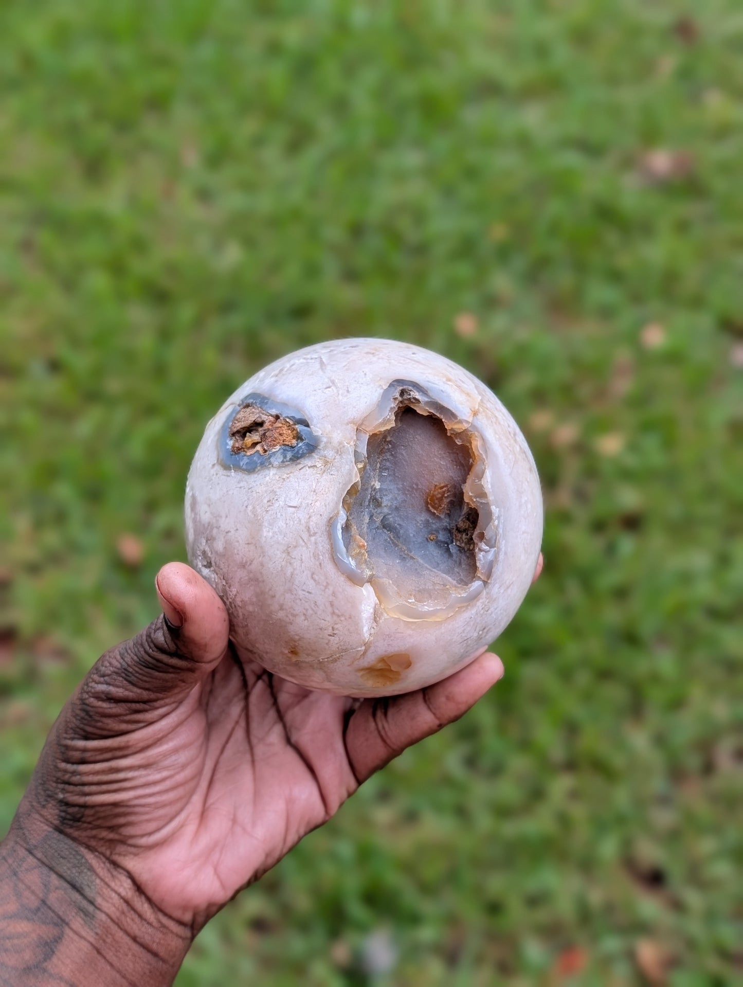 Chalcedony Sphere w| Druzy
