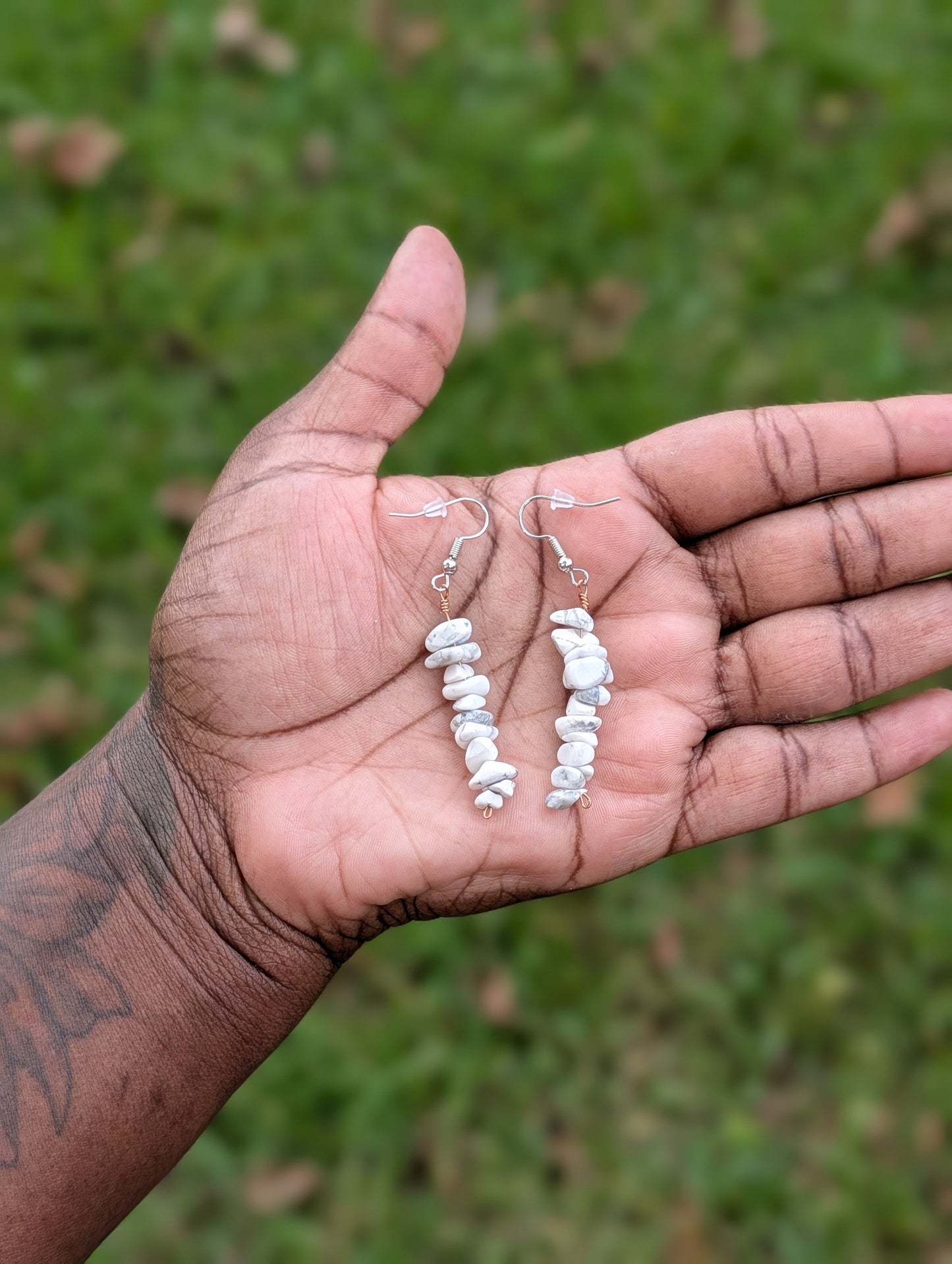 Dangling Howlite Earrings