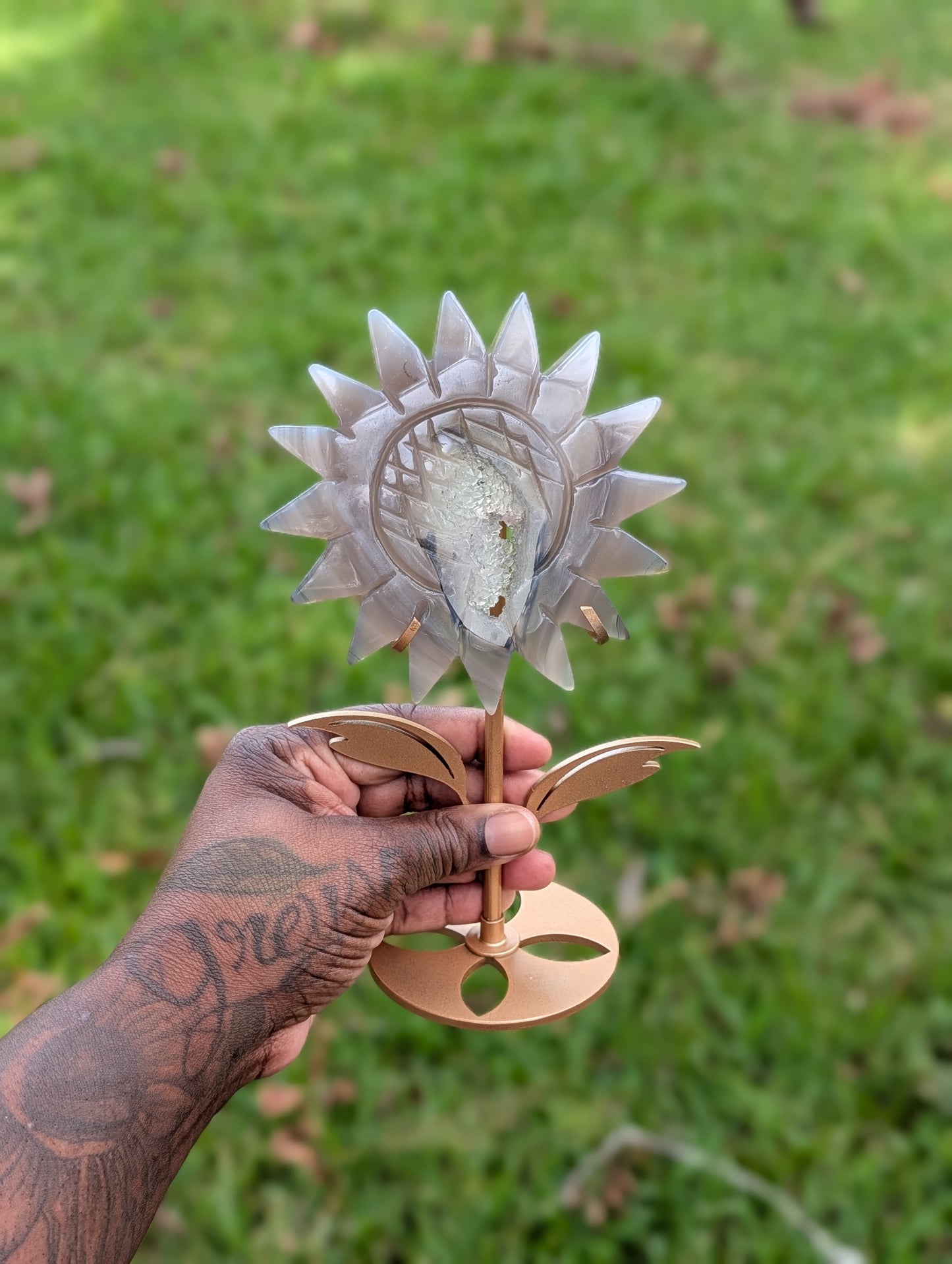 Druzy Agate Sunflower