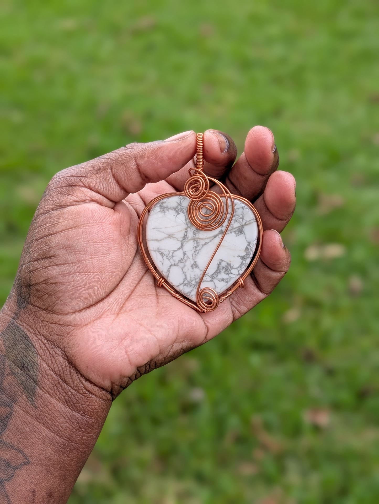 Howlite Heart Pendant