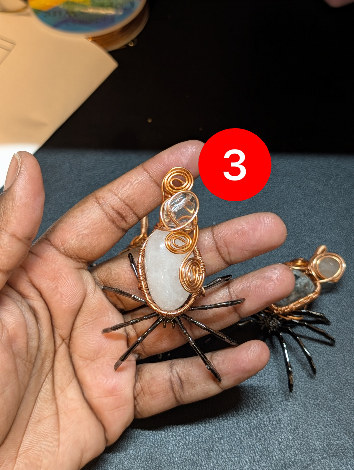 Wire-Wrapped Spider Pendant