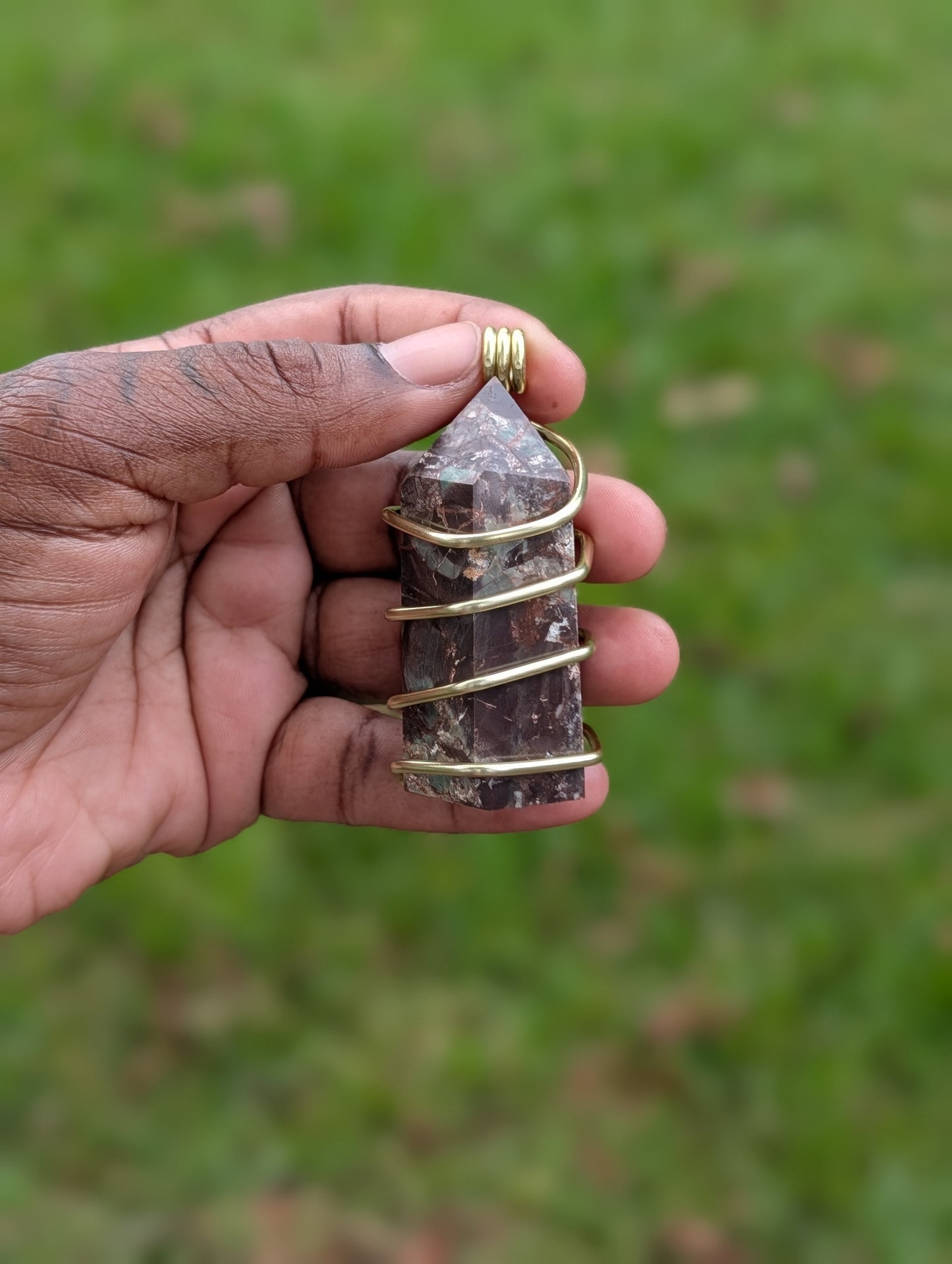 Money Agate Tower Pendant