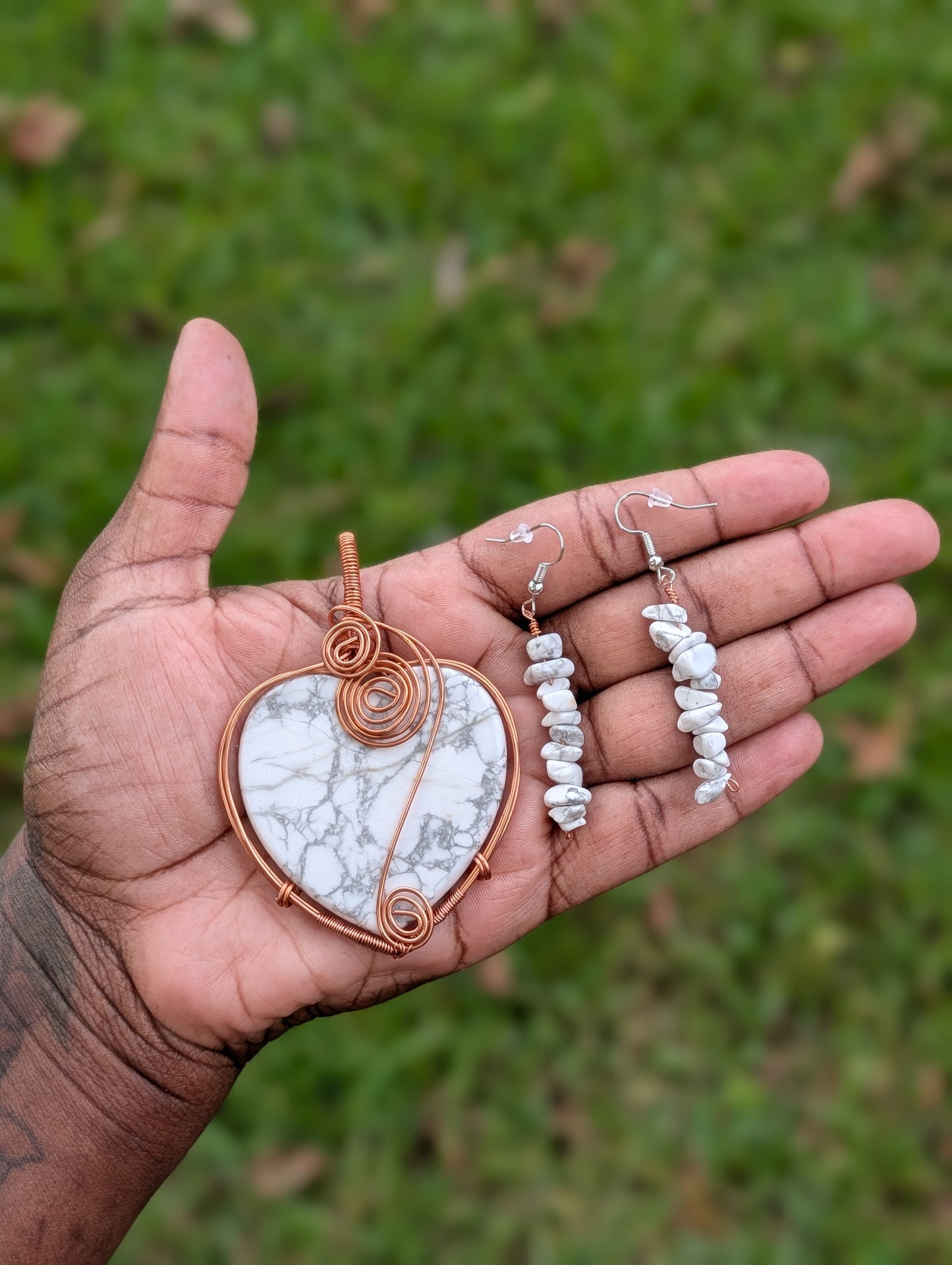 Howlite Heart Pendant