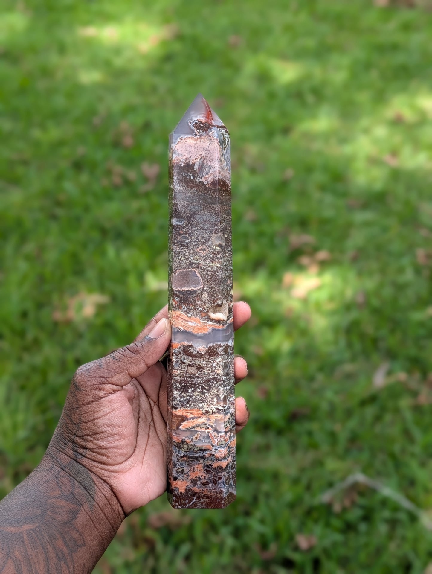 Medium Crazy Lace Agate Tower
