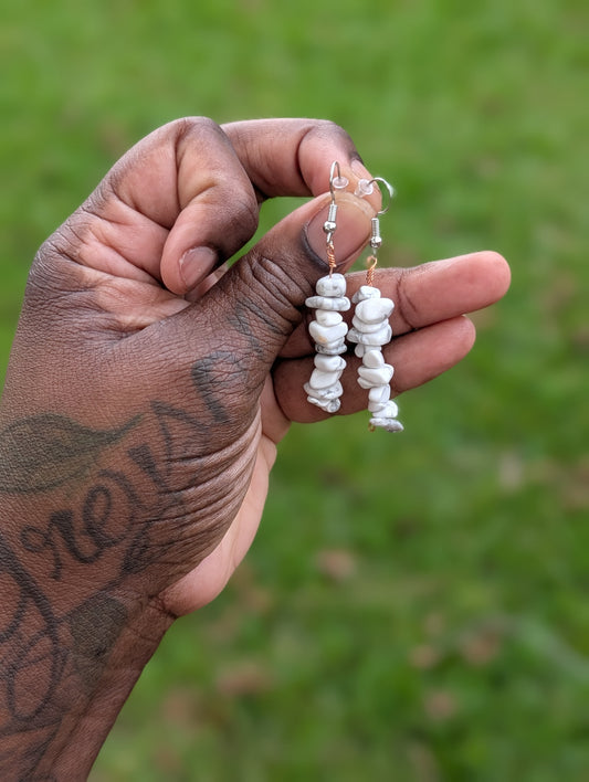 Dangling Howlite Earrings