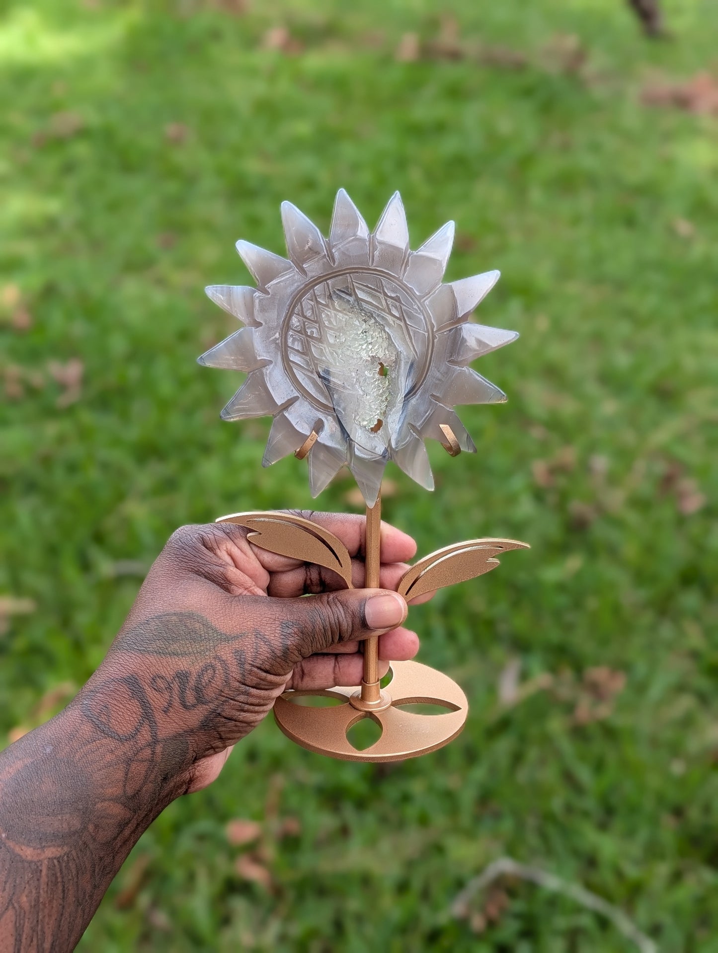 Druzy Agate Sunflower