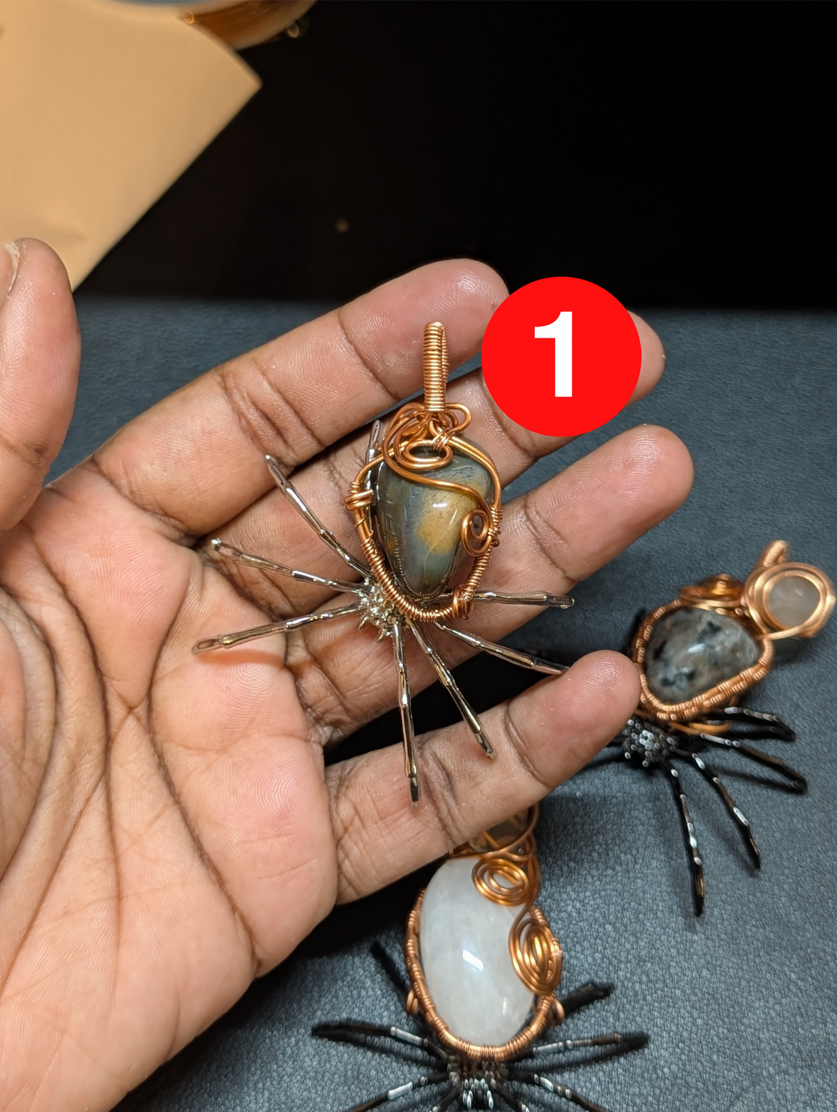 Wire-Wrapped Spider Pendant