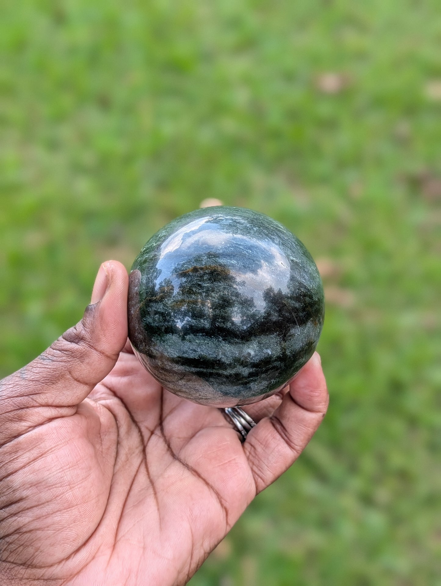 Green Moss Agate Sphere