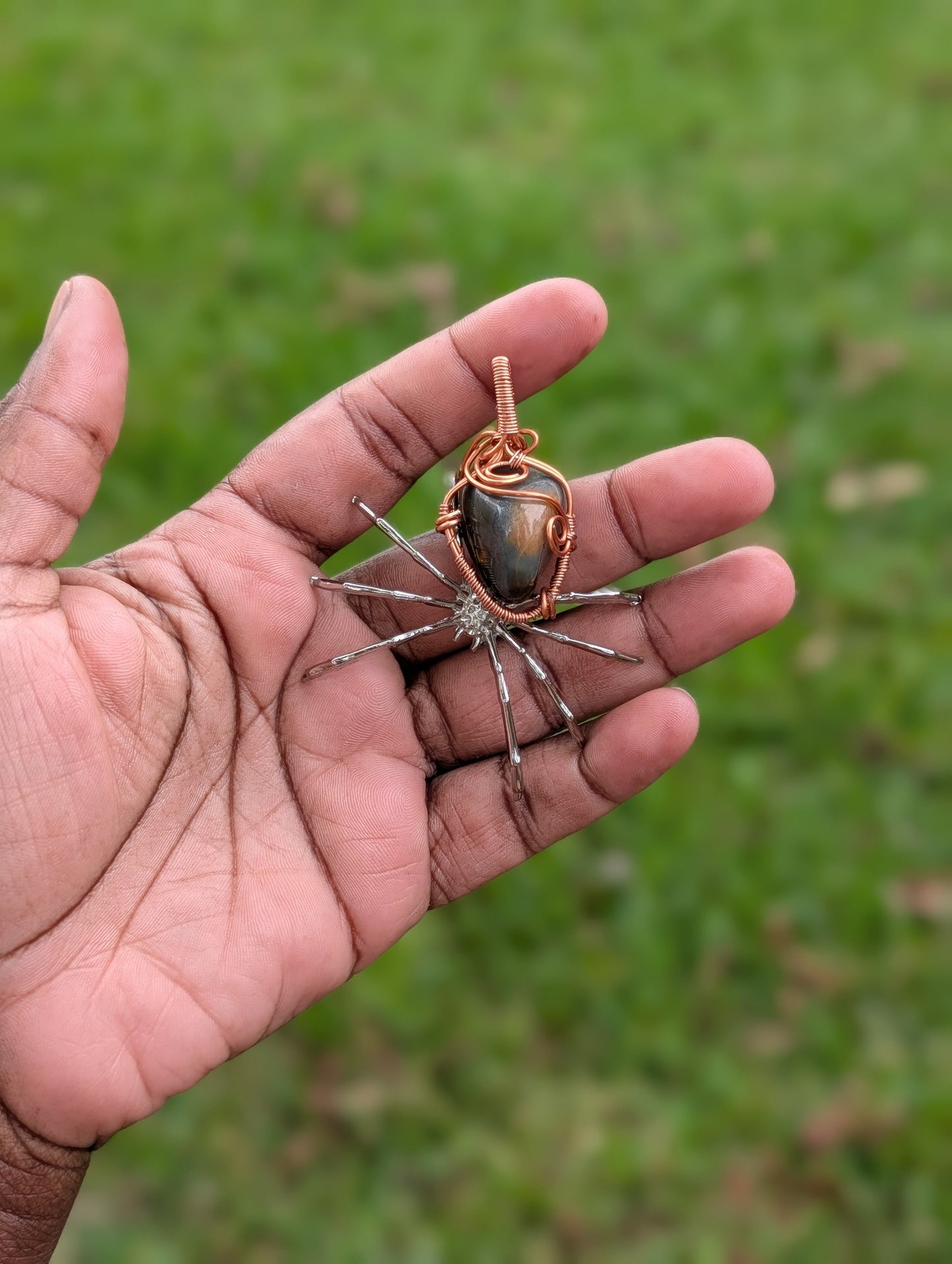 Wire-Wrapped Spider Pendant