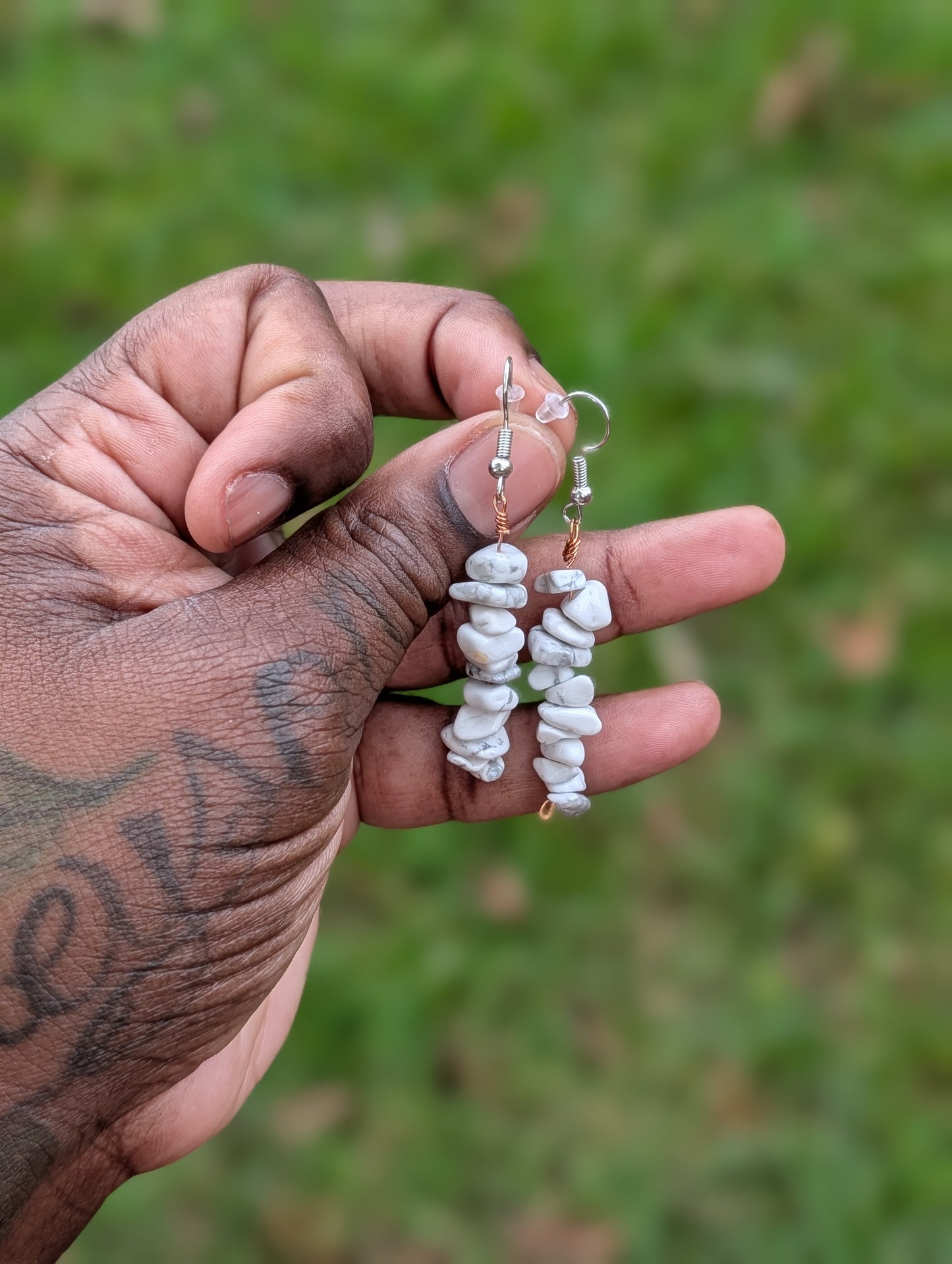 Dangling Howlite Earrings