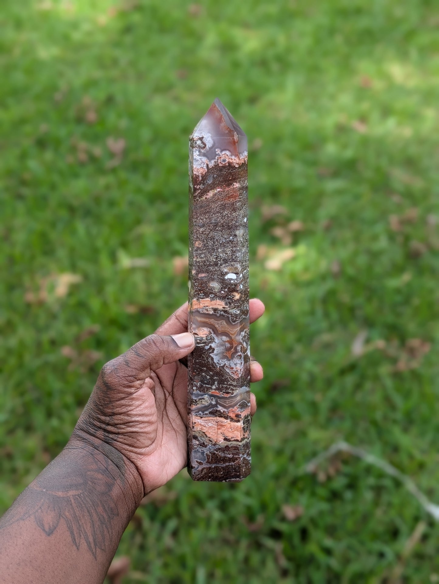 Medium Crazy Lace Agate Tower