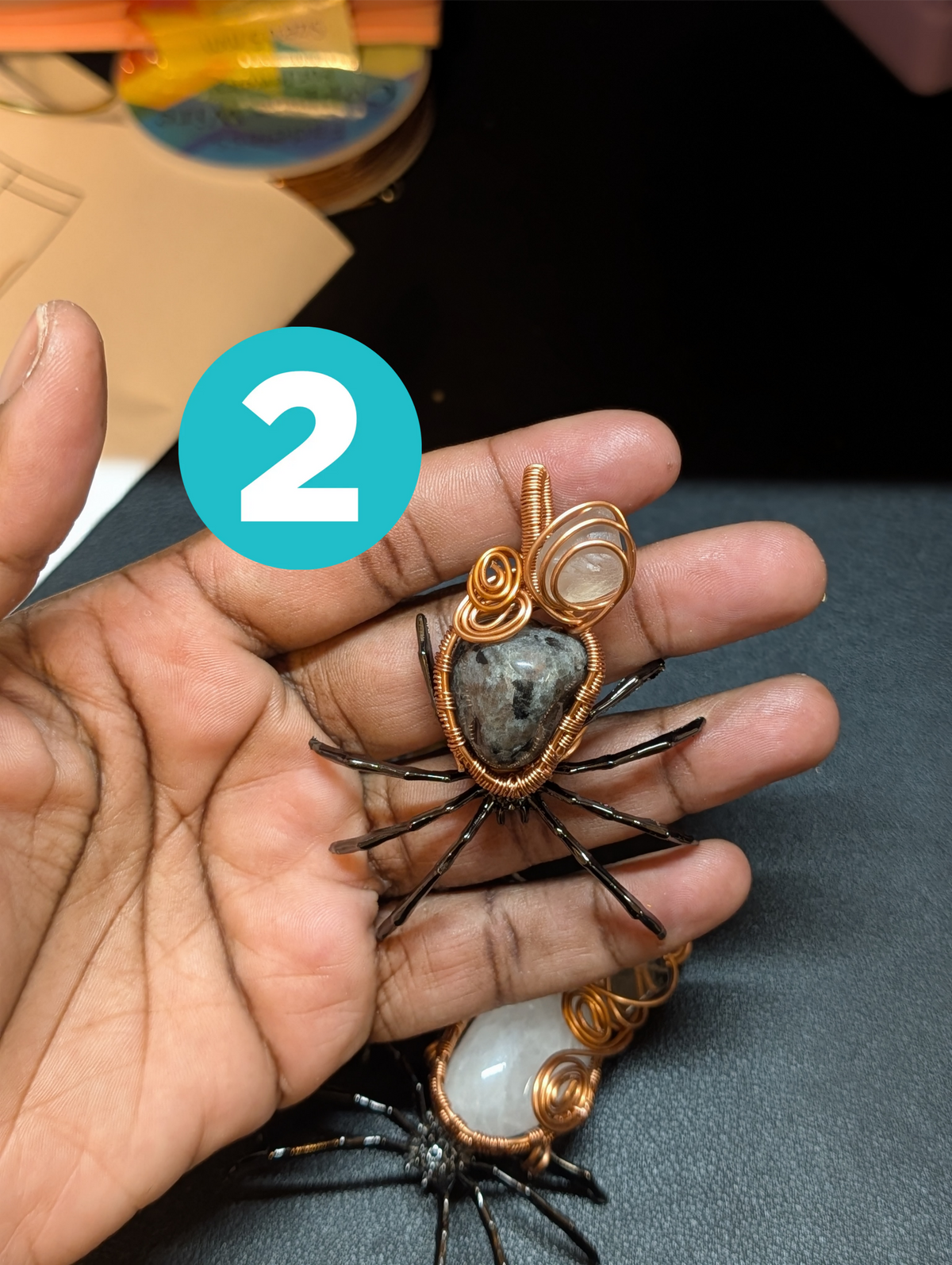 Wire-Wrapped Spider Pendant