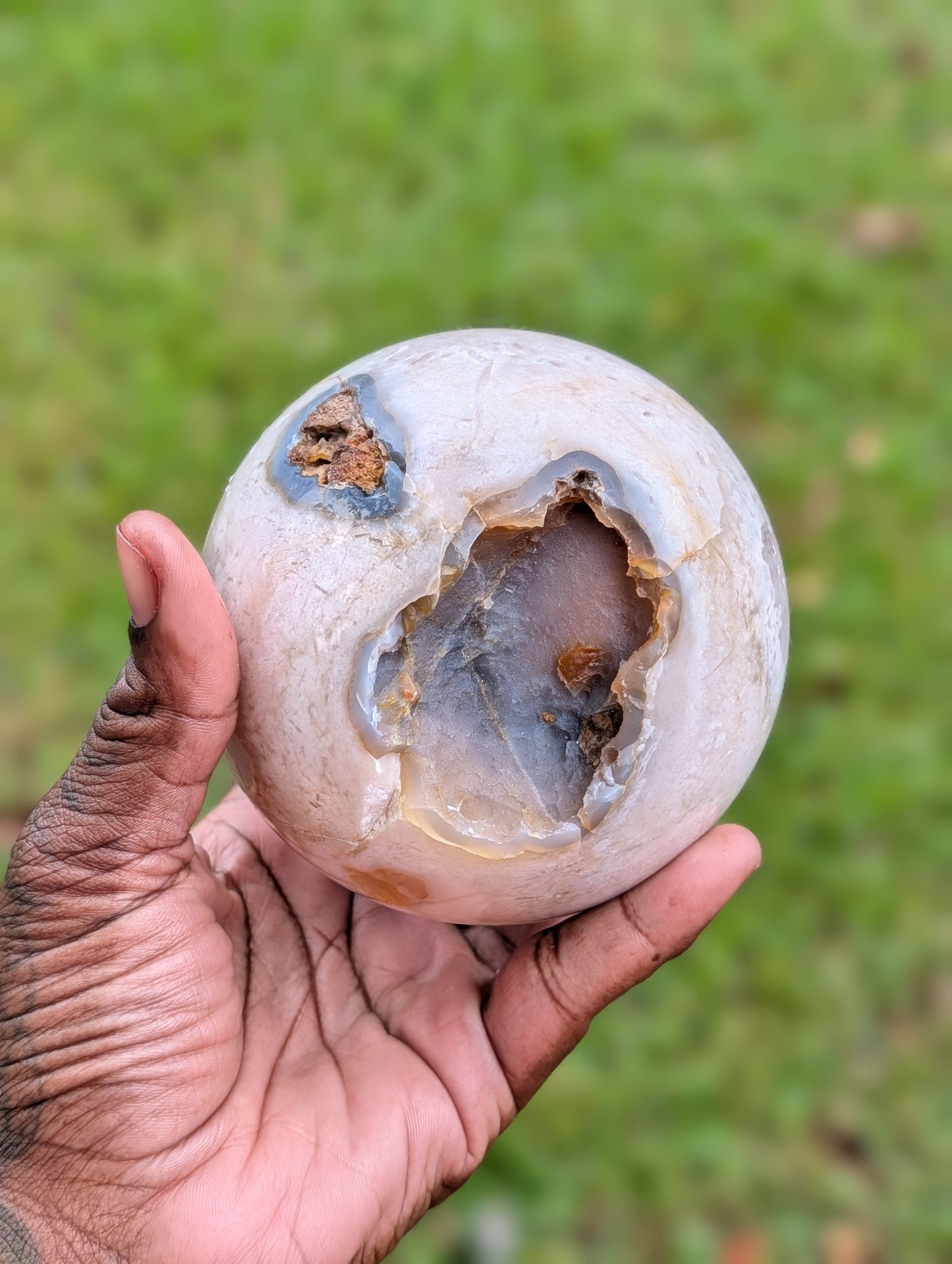 Chalcedony Sphere w| Druzy
